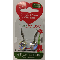 Biojoux, uhani iz kirurškega jekla - viseč srček (2 uhana)