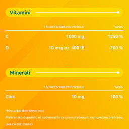 Supradyn Imuno Boost Vitamin C + Vitamin D + Cink, šumeče tablete (20 tablet)
