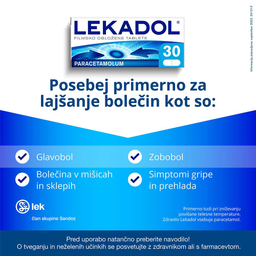 Lekadol 500 mg, 30 filmsko obloženih tablet