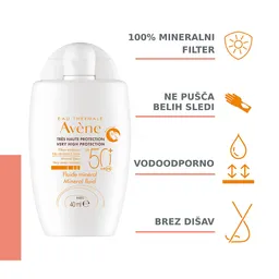 Avene Sun, mineralni fluid - ZF 50+ (40 ml)