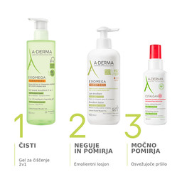 A-Derma Exomega Control, emolientni čistilni gel 2v1 (200 ml)