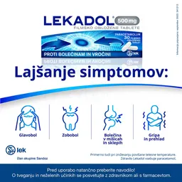 Lekadol 500 mg, 30 filmsko obloženih tablet