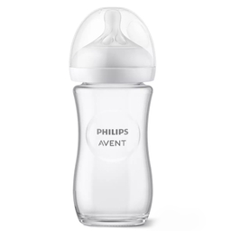Avent Natural Response, steklenička steklena s silikonskim cucljem 3 - srednji pretok 1+ mesecev (240 ml)