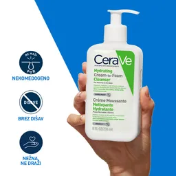 CeraVe, vlažilna kremno-penasta čistilna emulzija (236 ml)