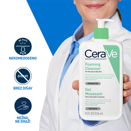 CeraVe, peneči čistilni gel za obraz za normalno do mastno kožo (236 ml)