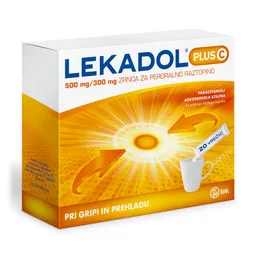 Lekadol plus C 500 mg/300 mg, zrnca za peroralno raztopino (20 vrečic)