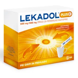 Lekadol Plus C 500 mg/300 mg, zrnca za peroralno raztopino (30 vrečic)