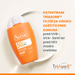 Avene Sun, ultra fluid z visoko zaščito pred soncem za obraz - ZF 50 (50 ml)