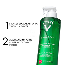 Vichy Normaderm Phytosolution, čistilni gel za občutljivo in mastno kožo (400 ml)