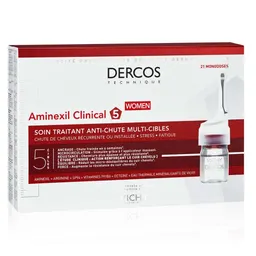 Vichy Dercos Aminexil Clinical 5, ampule proti izpadanju las za ženske (21 x 6 ml)