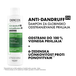 Vichy Dercos, šampon proti prhljaju za normalne in mastne lase (200 ml)