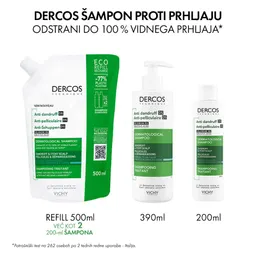 Vichy Dercos, šampon proti prhljaju za normalne in mastne lase (390 ml)