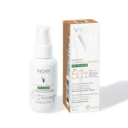 Vichy Capital Soleil UV-Clear, fluid za zaščito pred soncem proti nepravilnostim - ZF50+ (40 ml)