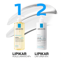 LRP Lipikar Lait Urea 10%, vlažilni losjon s trojnim učinkom za glajenje in pomiritev zelo suhe ter grobe kože (400 ml)