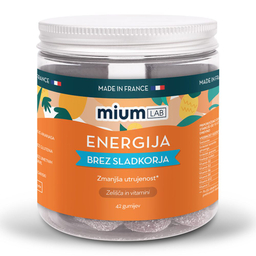 Mium LAB energija, gumiji brez sladkorja (42 gumijev)