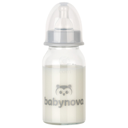 Baby-Nova, steklena steklenička - pretok S (125 ml)