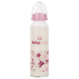Baby-Nova, dekorirana steklena steklenička - pretok M (240 ml) 