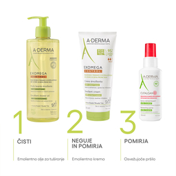 A-Derma Exomega Control, emolientno čistilno olje za tuširanje za atopijsko kožo (500 ml)