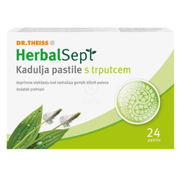 HerbalSept, žajbljeve pastile s trpotcem (24 pastil)