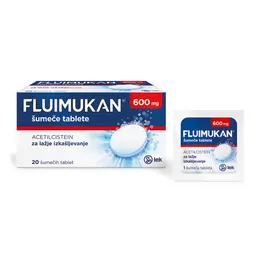 Fluimukan 600 mg, šumeče tablete (20 šumečih tablet)