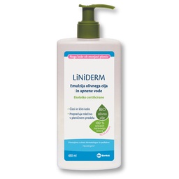 Liniderm, emulzija olivnega olja in apnene vode - plastenka s pumpico (480 ml)