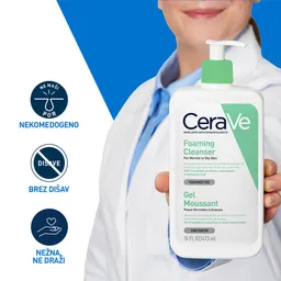 CeraVe, peneči čistilni gel za obraz za normalno do mastno kožo (473 ml)