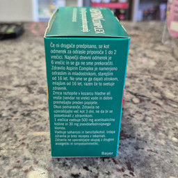 Aspirin Complex - pakiranje po 20 vrečic - stransk pogled