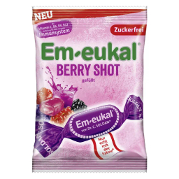 Dr. C. Soldan Em-Eukal Berry Shot, trdi polnjeni sadni bonboni (75 g)