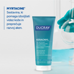 Ducray Keracnyl, peneči čistilni gel za mastno kožo (200 ml)