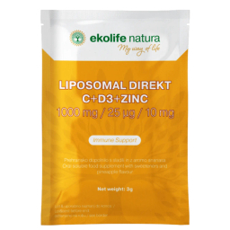 Ekolife Natura Liposomski Direkt C+D3+Cink, prašek v vrečkah (21 x 3 g)
