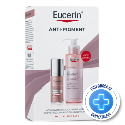 Eucerin Anti-Pigment Xmas Set, dvojni serum in čistilni gel (30 ml + 200 ml)