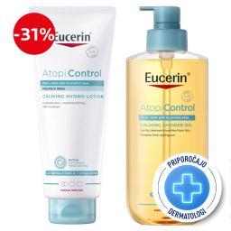 Eucerin AtopiControl, rutina za nego kože pri atopijskem dermatitisu (400 ml + 400 ml)