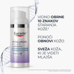 Eucerin Hyaluron-Filler + Longevity Epigenetic, nočna krema proti znakom staranja (50 ml)