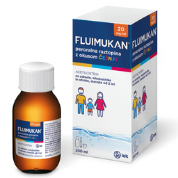 Fluimukan 20 mg/ml, peroralna raztopina z okusom češnje (200 ml)