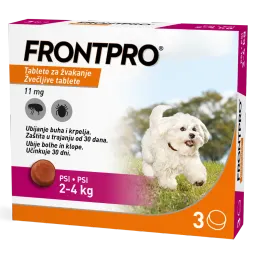 Frontpro 11 mg, žvečljive tablete za pse - 2-4 kg (3 tablete)