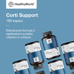 HealthyWorld Corti Support - 180 vegetarijanskih kapsul, priporočen dnevni odmerek 3 kapsule