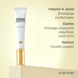 ISDIN Isdinceutics Rejuvenate K-Ox, krema za predel oči s keramičnim aplikatorjem (15 ml)