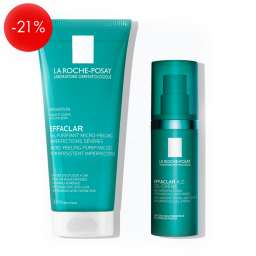 La Roche-Posay Effaclar, rutina za glajenje in zmanjšanje sledi nepravilnosti (200 ml + 40 ml)