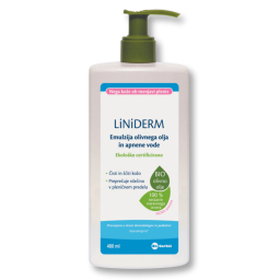 Liniderm, emulzija olivnega olja in apnene vode - plastenka s pumpico (480 ml)
