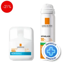 LRP Anthelios SPF, rutina za obraz z lahko teksturo (75 ml + 50 ml)