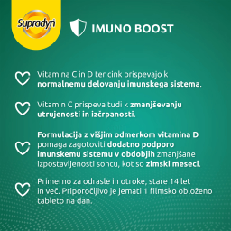 Supradyn Imuno Boost Vitamina C+D in Cink, filmsko obložene tablete (30 tablet)