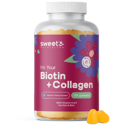 Sweet Nutribites Biotin + kolagen - prehransko dopolnilo z biotinom in kolagenom v obliki gumijastih bonbonov