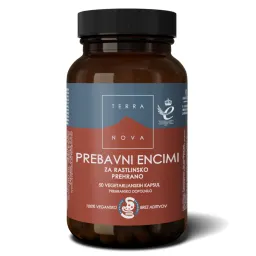 Terranova prebavni encimi za rastlinsko prehrano kompleks, vegetarijanske kapsule (50 kapsul)