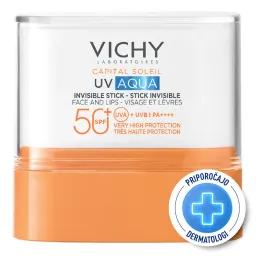Vichy Capital Soleil UV Aqua, nevidni stik za obraz in ustnice - ZF50+ (9 g)