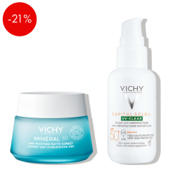 Vichy, dnevna rutina za nadzor sijaja mastne in mešane kože (50 ml + 40 ml)