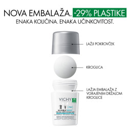 Vichy Invisible Resist 72h, detranspirant proti madežem in razdraženosti - roll-on (50 ml)