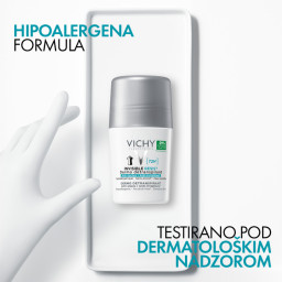 Vichy Invisible Resist 72h, detranspirant proti madežem in razdraženosti - roll-on (50 ml)