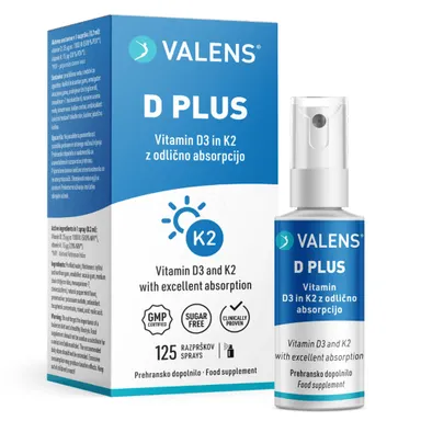 Valens D-plus D3 in K2, pršilo (25 ml)