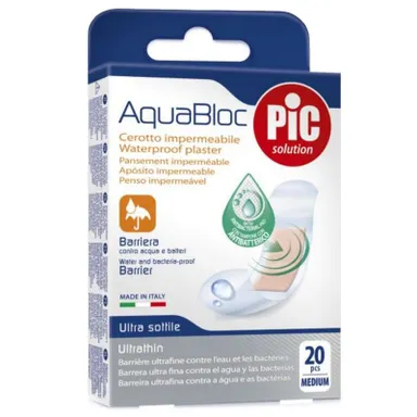 Aquabloc, antibakterijski obliži - srednji (20 obližev)