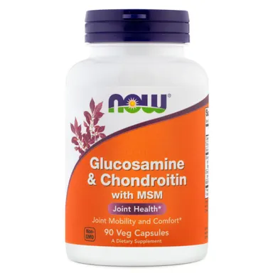 Glukozamin & Hondrotoin z MSM NOW, 90 kapsul